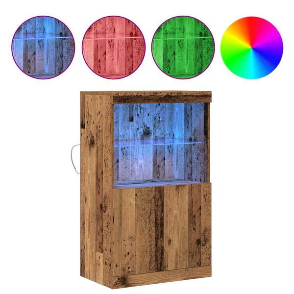 vidaXL LED-Sideboard Braun 60 x 37 x 100 cm Holzwerkstoff