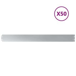 vidaXL Raseneinfassung 50 Stk. 10 x 103 cm Verzinkter Stahl Silber