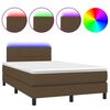vidaXL Boxspringbett mit Matratze & LED Dunkelbraun 120x190 cm Stoff