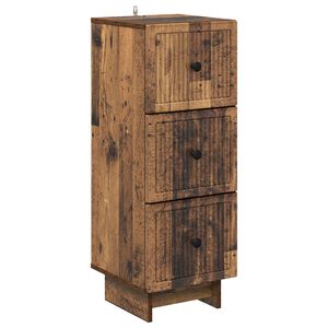 vidaXL Schubladenschrank Altholz 33 x 34,5 x 90 cm Holzwerkstoff