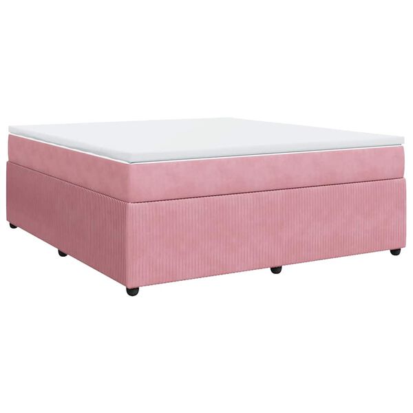 vidaXL Boxspringbett mit Matratze Rosa 180x200 cm Samt