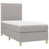 vidaXL Boxspringbett mit Matratze Hellgrau 90x200 cm Stoff