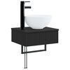 vidaXL Wandmontiertes Waschbecken Schwarz 40 x 35 x 39 cm