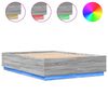 vidaXL Bettgestell mit LED Grau Sonoma 160x200 cm Holzwerkstoff