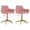 vidaXL Esszimmerst&uuml;hle 2 Stk. Drehbar Rosa Samt