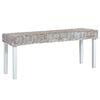 vidaXL Sitzbank 110 cm Wei&szlig; Natur Kubu-Rattan und Massivholz Mahagoni