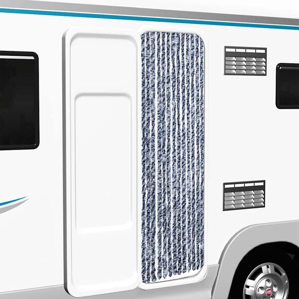 vidaXL Insektenschutz-Vorhang Blau und Wei&szlig; 56x200 cm Chenille