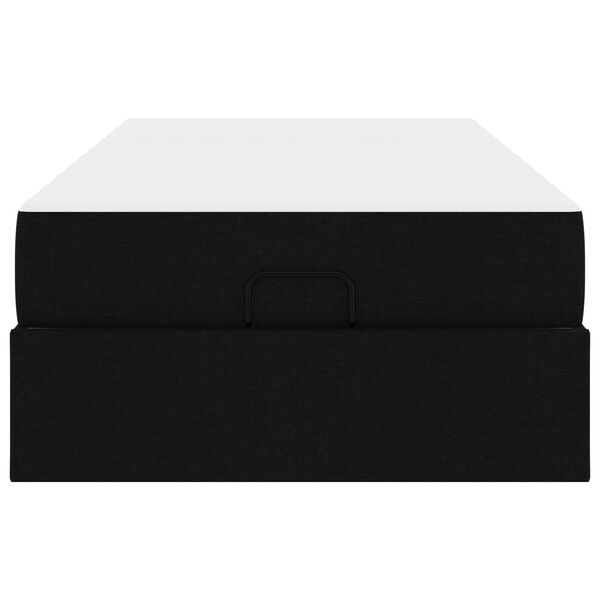 vidaXL Bettgestell mit Matratze mit Matratze 2 pcs Schwarz Stoff