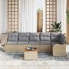 vidaXL Garten-Sofa-Set 7 pcs Beige Poly Rattan