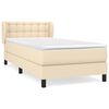 vidaXL Boxspringbett mit Matratze Creme 100x200 cm Stoff