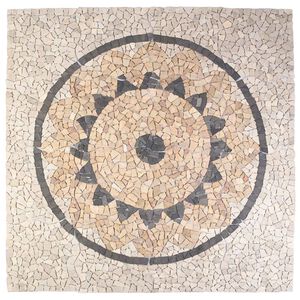 vidaXL Mosaikfliesen Sonnenblumenmuster Mehrfarbig 120 x 120 cm Marmor