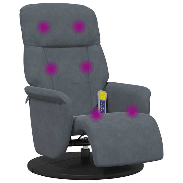 vidaXL Massage Relaxsessel Dunkelgrau 91 x 71 x 105 cm Samt