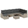 vidaXL Sofa Set 9 Stk. Hellgrau Poly-Rattan