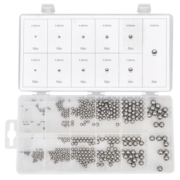450-tlg. Stahlkugeln Kugeln Sortiment Kugellagerkugeln Set