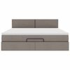 vidaXL Ottomane Bett mit Matratze & LEDs Taupe 180x200 cm Stoff