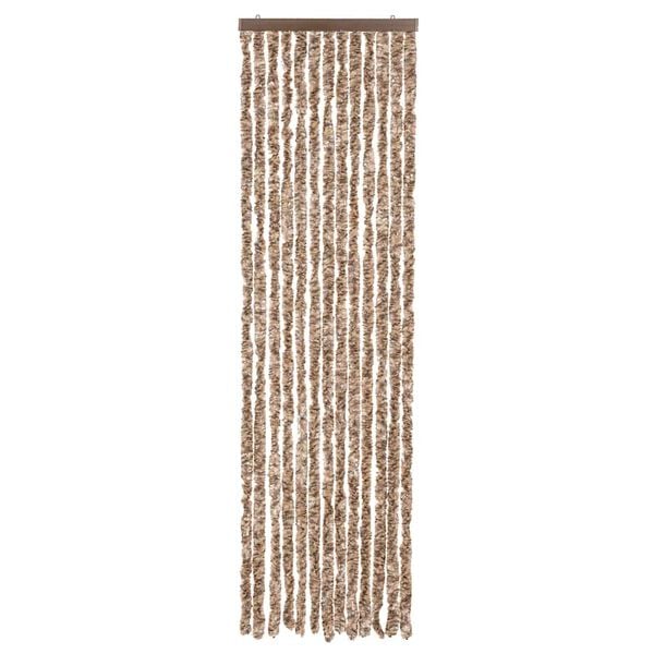 vidaXL Fliegenvorhang Beige und Dunkelbraun 56x185 cm Chenille