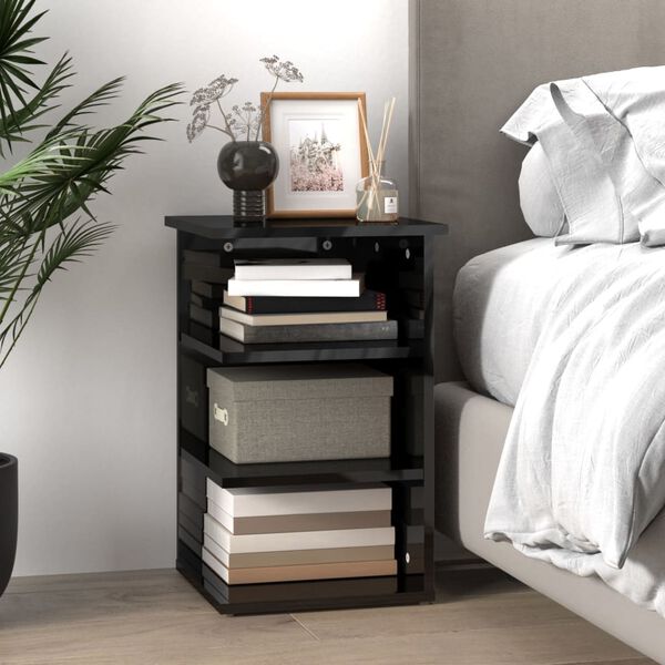 vidaXL Beistellregal Hochglanz-Grau 35x35x55 cm Holzwerkstoff