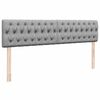 vidaXL Ottoman-Bett mit Matratzen Hellgrau 200x200 cm Stoff