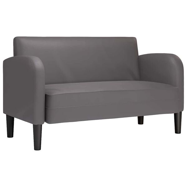 vidaXL Zweisitzer-Sofa Grau 110 cm Kunstleder