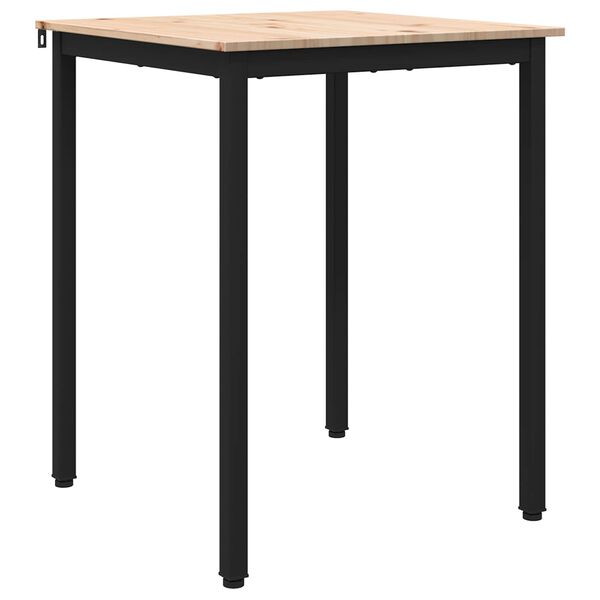 vidaXL Esstisch Natur 70 x 70 x 75 cm Massives Kiefernholz