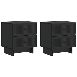 vidaXL Nachttisch 2 stk. Schwarz 43 x 34,5 x 47,5 cm Holzwerkstoff