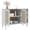 vidaXL Sideboard SENJA Rattan-Optik Weiß 112x40x80 cm Kiefernholz