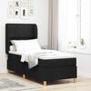 vidaXL Boxspringbett mit Matratze Dunkelgrau 90x190 cm Schwarz Stoff