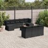 vidaXL 11-tlg. Garten-Sofagarnitur mit Kissen Schwarz Poly Rattan