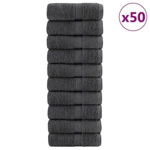vidaXL Premium Waschlappen SOLUND 50 Stk. Anthrazit 15x21 cm 600 g/qm
