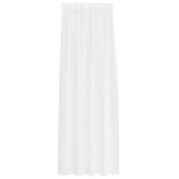 vidaXL Voile-Vorhang mit Vorh&auml;ngen 2 pcs Wei&szlig; 245 x 140 cm Polyester