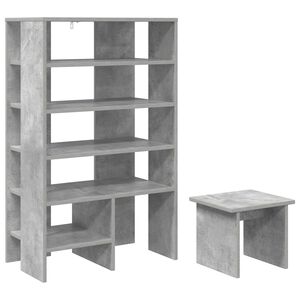 vidaXL Schuhschrank mit Regal 2 pcs Beton Grau Holzwerkstoff