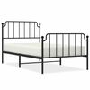 vidaXL Bettgestell mit Kopf- und Fu&szlig;teil Metall Schwarz 100x200 cm