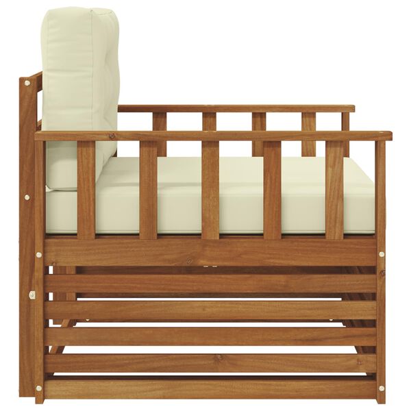 vidaXL Outdoor-Sofagarnitur Massives Akazienholz und Polyester Natur