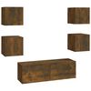vidaXL TV-Wandschrank-Set R&auml;uchereiche Holzwerkstoff