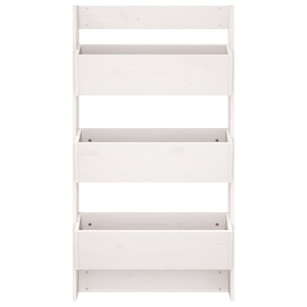 vidaXL Wand-Pflanzk&uuml;bel mit 3 F&auml;chern 60x18,5x110 cm Wei&szlig; Kiefernholz
