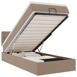 vidaXL Ottoman-Bett mit Matratze Cappuccino-Braun 90x190 cm Kunstleder