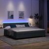 vidaXL LED Boxspringbett mit Matratze Dunkelgrau 200 x 200 cm Samt