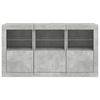 vidaXL Sideboard mit LED-Leuchten Betongrau 123x37x67 cm