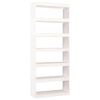 vidaXL B&uuml;cherregal/Raumteiler Wei&szlig; 80x30x199,5 cm Massivholz Kiefer