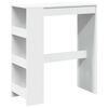 vidaXL Bartisch mit Regal Wei&szlig; 90x40x103,5 cm Holzwerkstoff