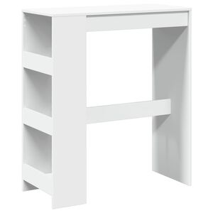vidaXL Bartisch mit Regal Wei&szlig; 90x40x103,5 cm Holzwerkstoff