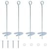 vidaXL Erdanker 4 pcs Silber &Oslash;10 x 40 cm Galvanisiertes Metall