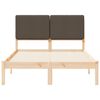 vidaXL Bettgestell mit gepolstertem Kopfteil Taupe 135 x 190 cm