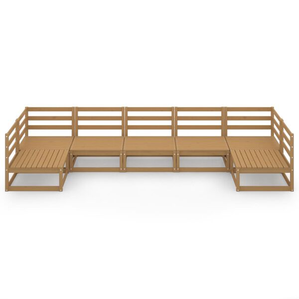 vidaXL 7-tlg. Garten-Lounge-Set Massivholz Kiefer