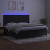 vidaXL Boxspringbett mit Matratze & LED Schwarz 200x200 cm Samt