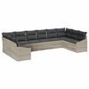 vidaXL Gartensofa-set 10 Stk. Hellgrau Poly-Rattan