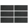 vidaXL Gehwegstein 6 pcs Schwarz 60,5 x 25 x 2 cm Gummi