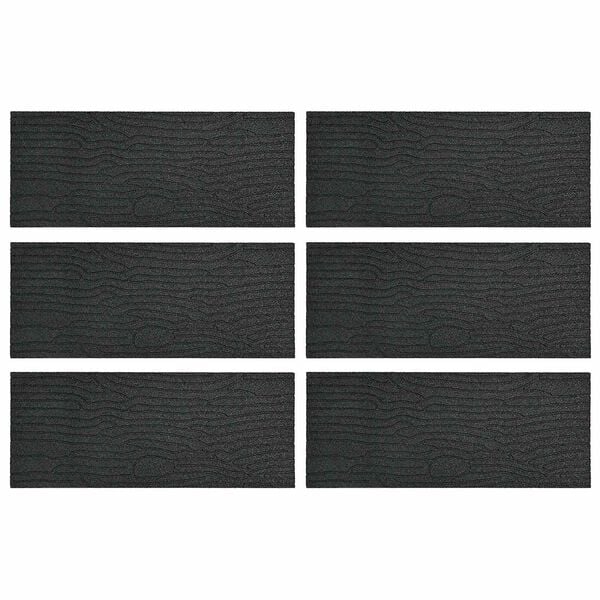 vidaXL Gehwegstein 6 pcs Schwarz 60,5 x 25 x 2 cm Gummi