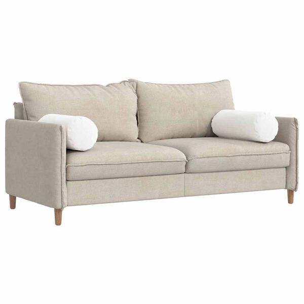 vidaXL Bolsterkissen 2 Stück Weiß Ø 25 x 70 cm Stoff