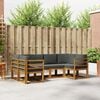 vidaXL Outdoor-Sofagarnitur mit Kissen 6 pcs Natur und Anthrazit